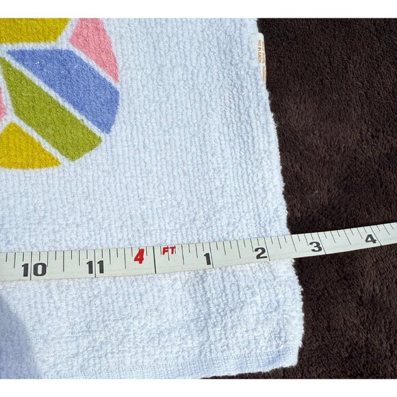 Terry Cloth Floral Table Cloth Vintage Pastel Floral Retro Boho Shabby chic HTF - Picture 8 of 11